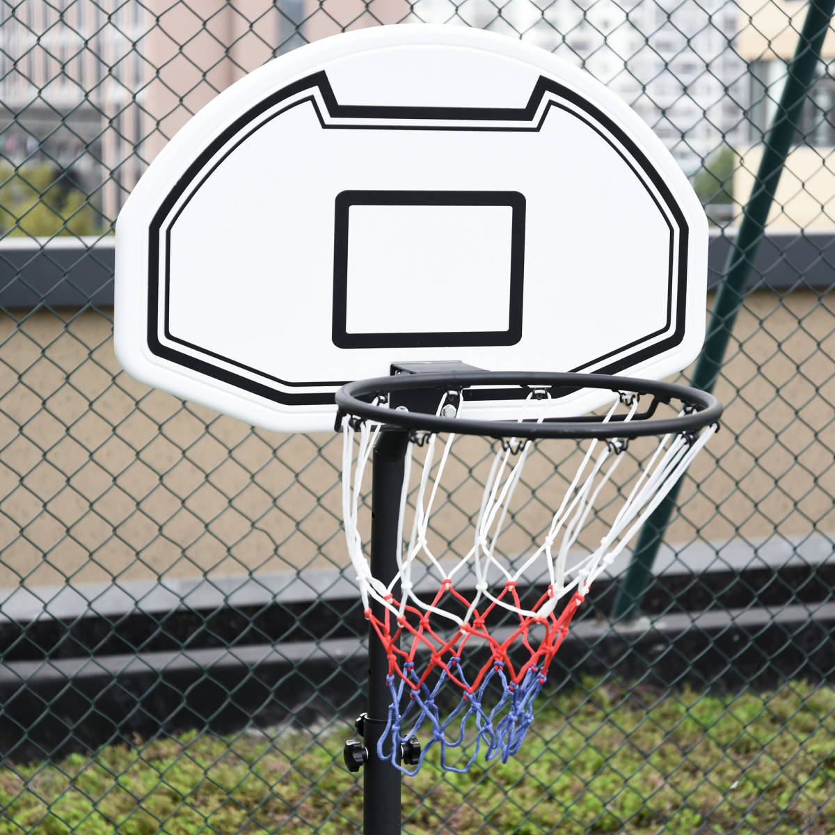 Basketball Stand with Adjustable Hoop – 94-123cm Height, Portable Poolside Net