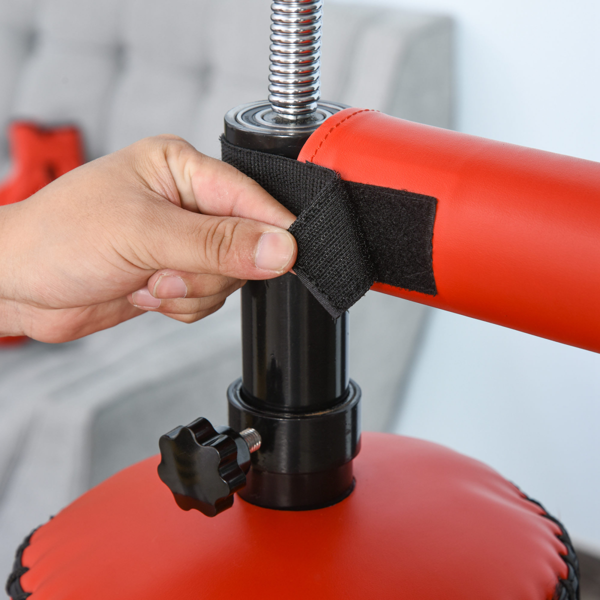 Adjustable Boxing Punch Bag Stand with Rotating Arm & Water-Weighted Base - All Round Fitness