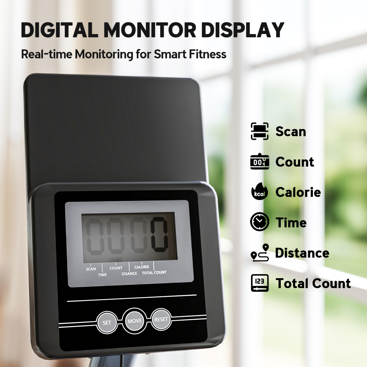Water Rowing Machine with 6-Level Adjustable Resistance & Upright Storage