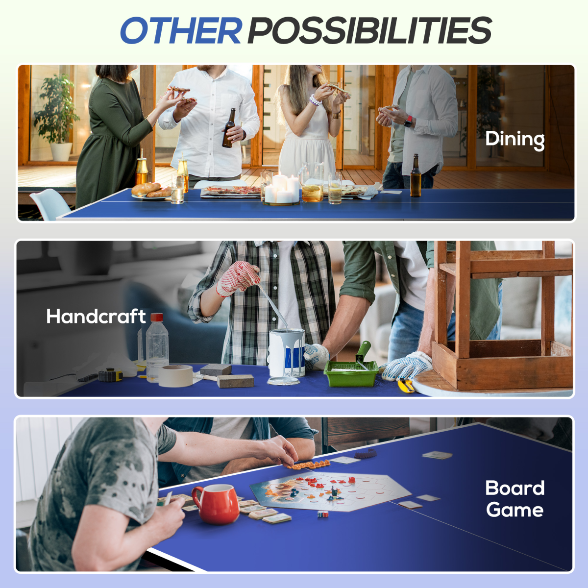 9FT Foldable Table Tennis Table with Net, Paddles, Balls & Protective Cover – Blue