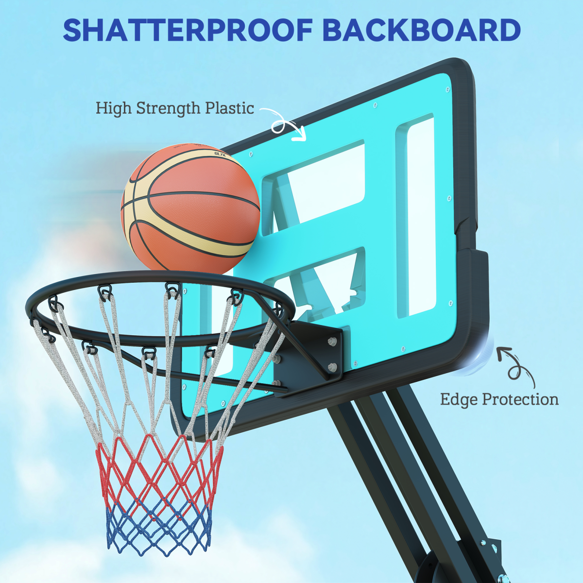 Portable Basketball Hoop – Adjustable 146-236cm with Fillable Base & Wheels