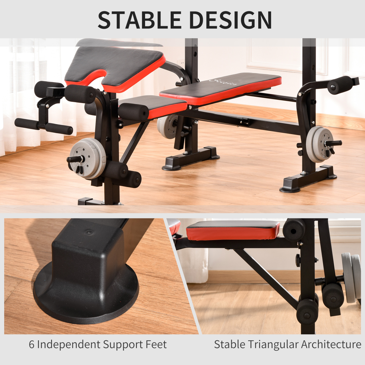 Ultimate Adjustable Weight Training Bench with Squat Rack & Leg Extension - All Round Fitness