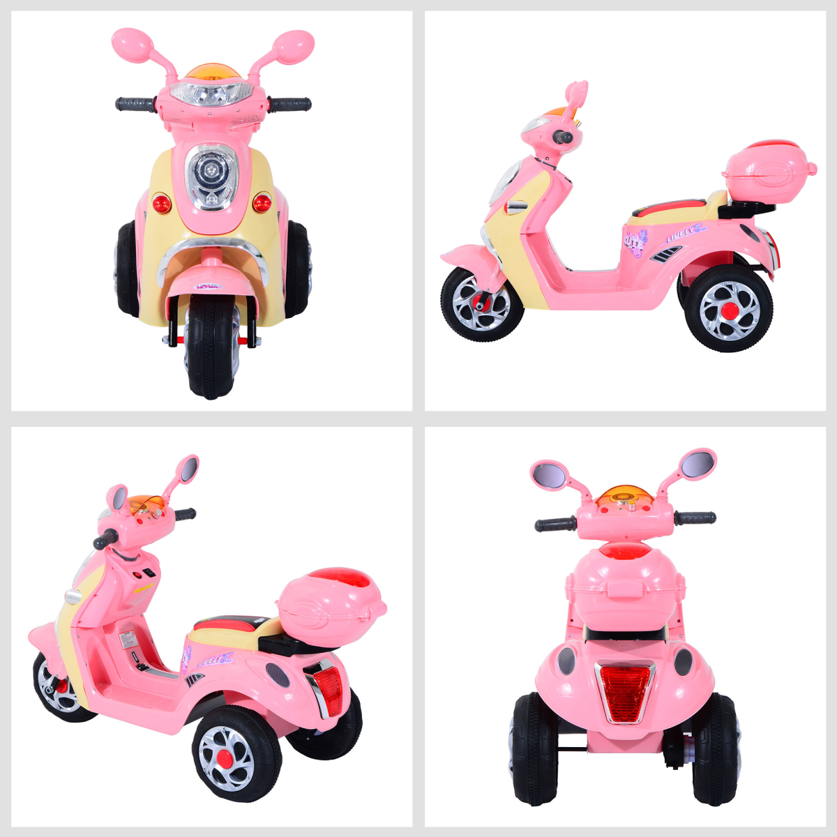 Electric Ride-On Kids Motorbike 6V Battery-Powered Tricycle with Lights & Music – Pink