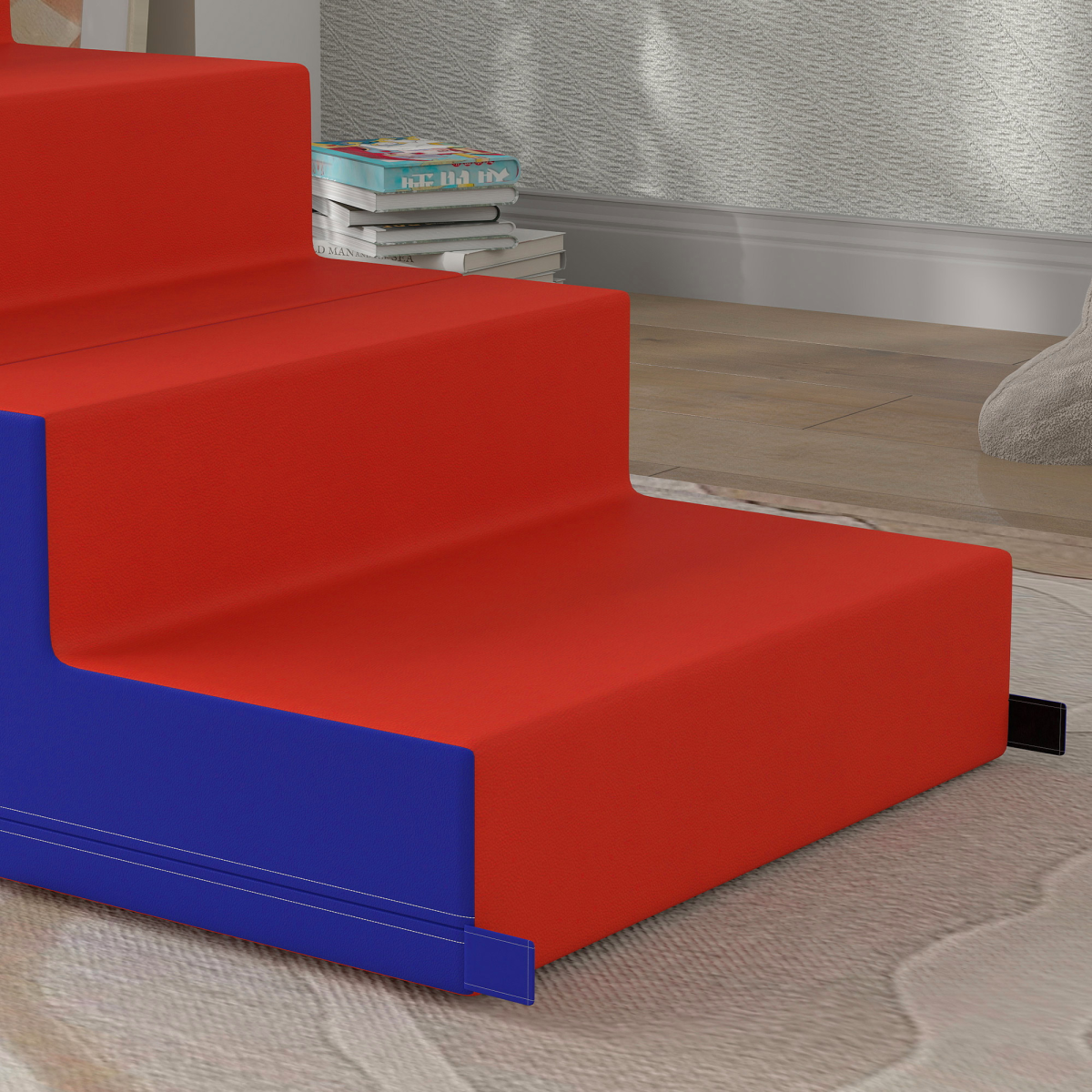 Soft Play Climber Set for Toddlers – 2-Piece Foam Blocks for Climbing, Sliding & Creative Play (Blue/Red)