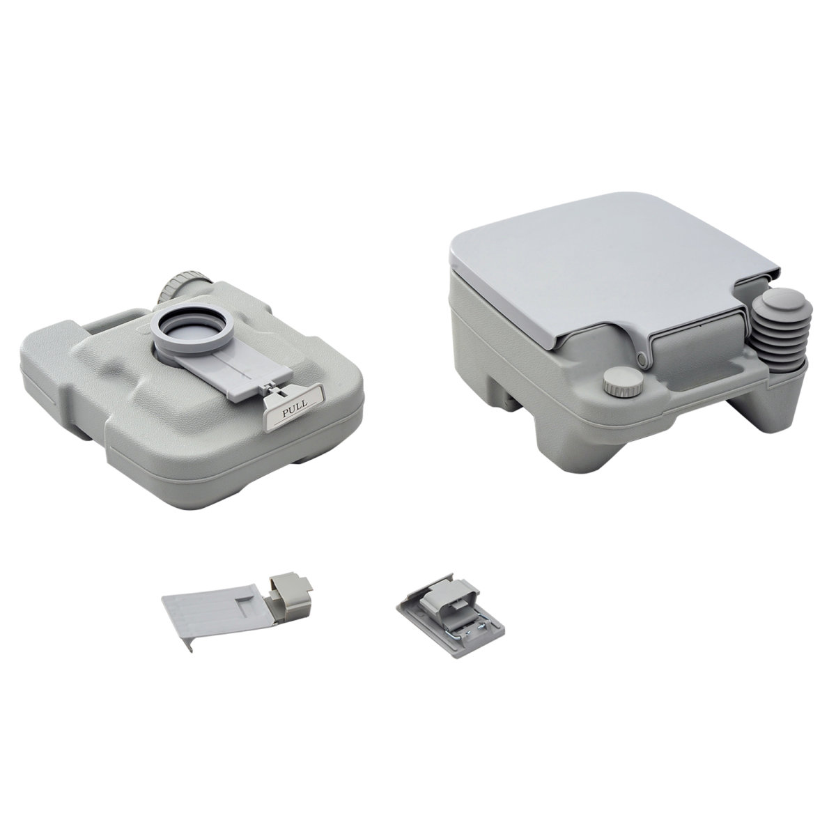 10L Portable Camping Toilet with Dual Detachable Tanks, Grey