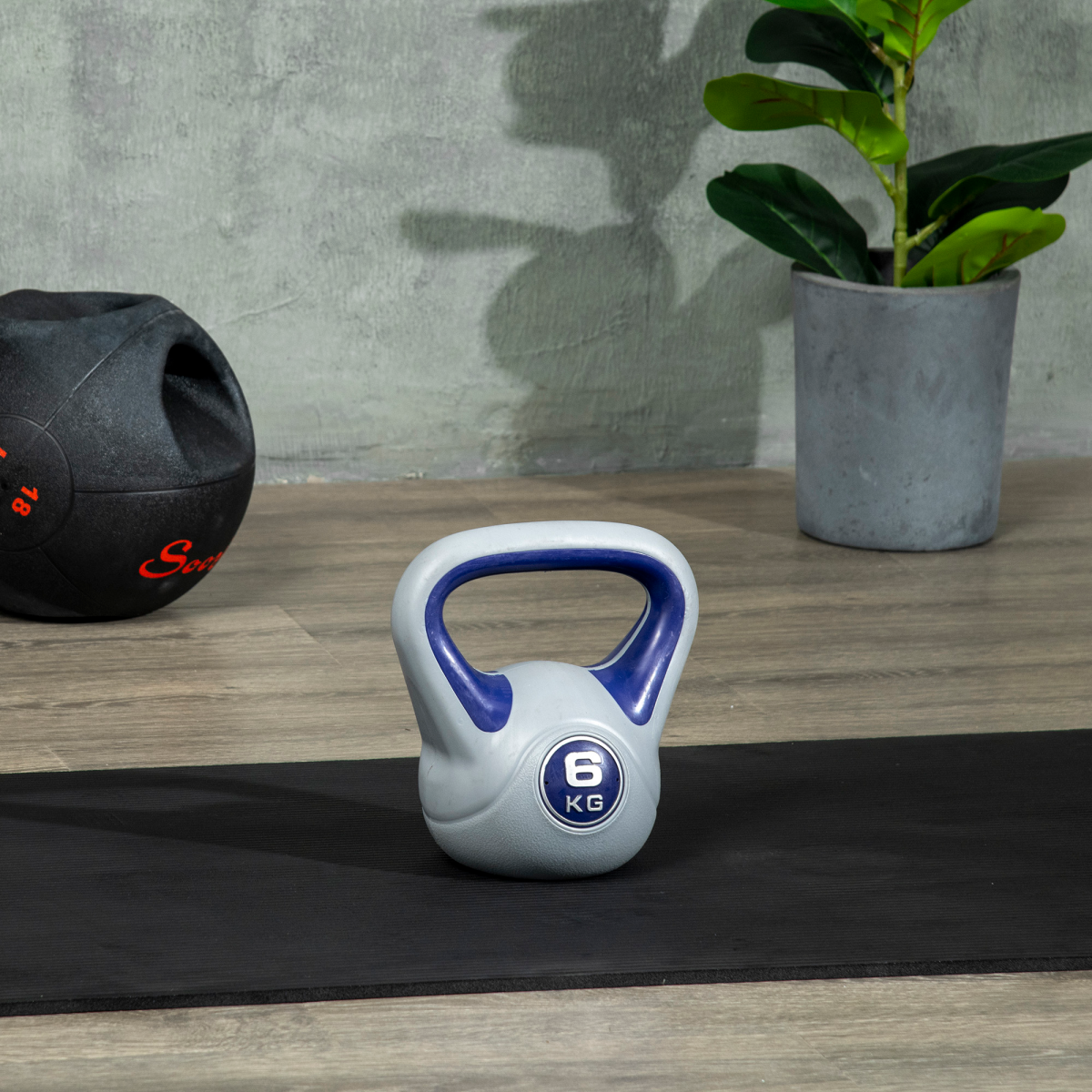 SPORTNOW 6kg Kettlebell: Versatile Home Gym Workout Tool in Purple & Grey - All Round Fitness