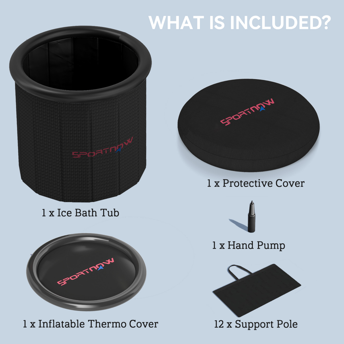 SPORTNOW Portable Ice Bath Tub 300L – Outdoor Cold Water Therapy Recovery Tub, Black