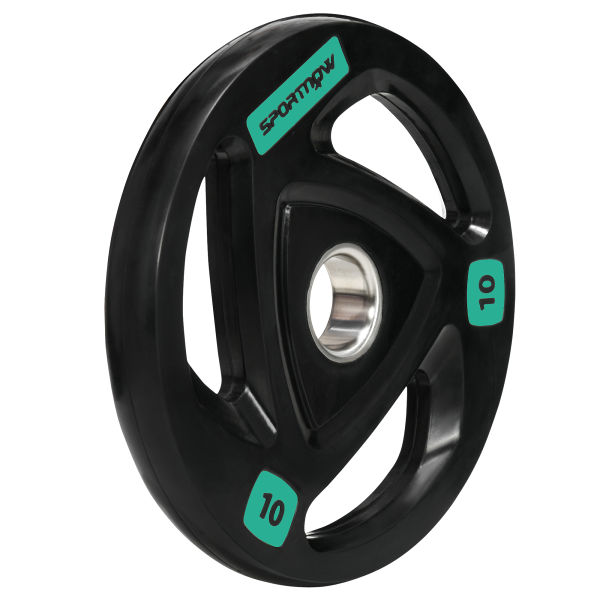 Olympic Weight Plates 2 x 10kg – Tri-Grip Rubber Barbell Weights with 2'' Holes (20kg Set) - All Round Fitness