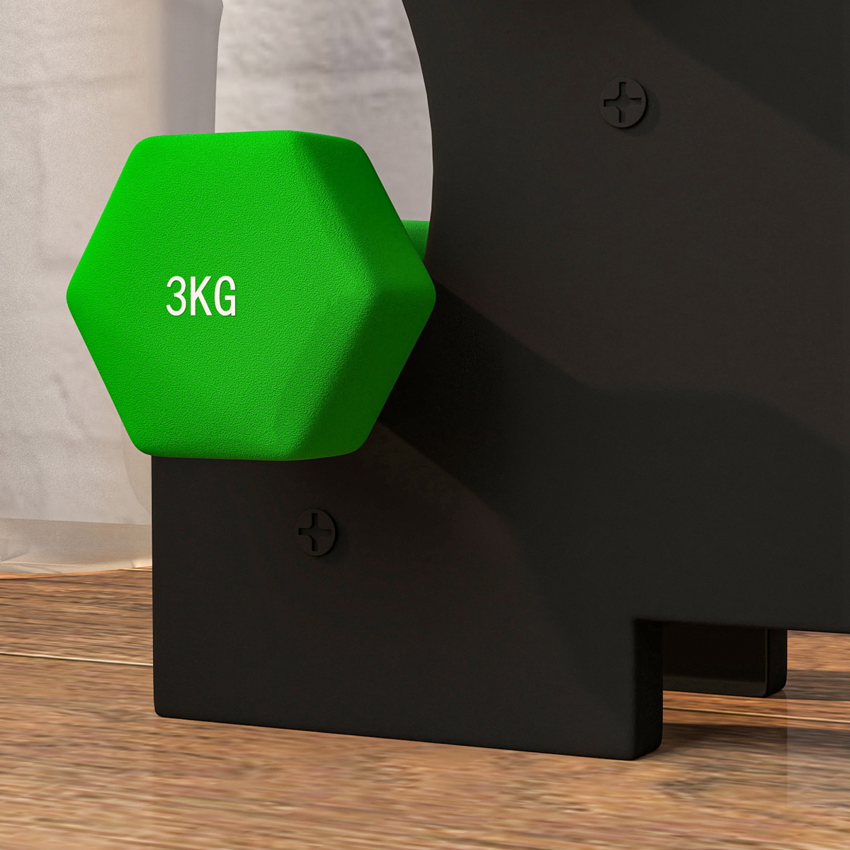 Hex Dumbbell Set with Rack – 2 x 1kg, 2 x 2kg, 2 x 3kg