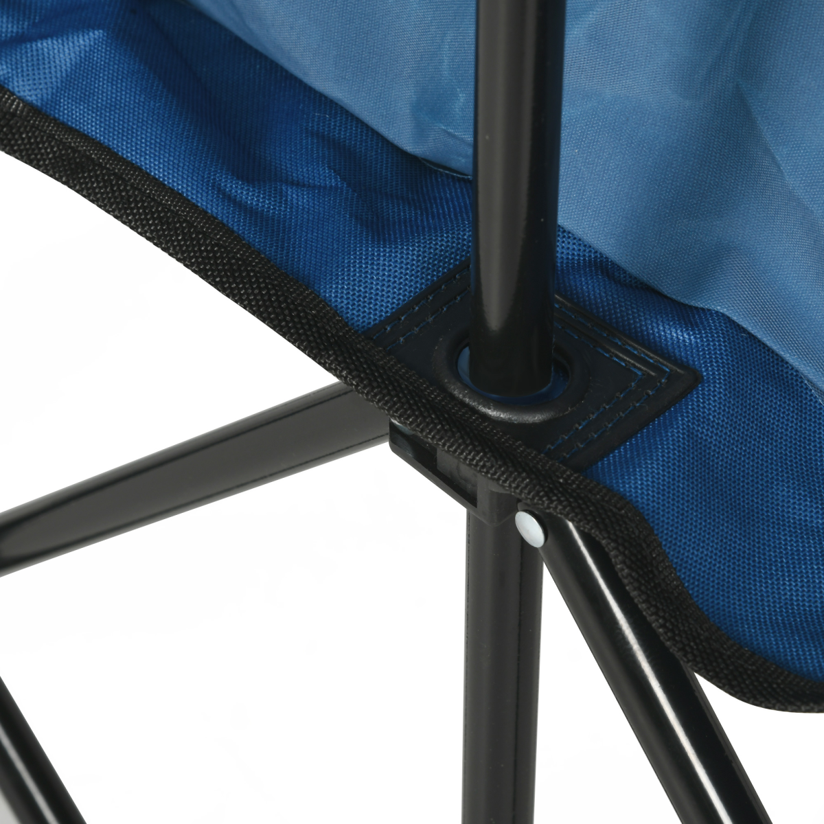 Outsunny 6 Seat Folding Bench w/ Cup Holders & Carry Bag, Steel Frame – Blue