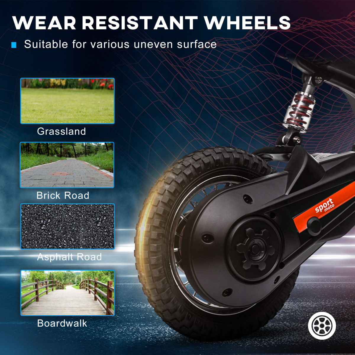 24V Kids Electric Motorbike with Twist Grip Throttle, Lights, Music & Horn – Red