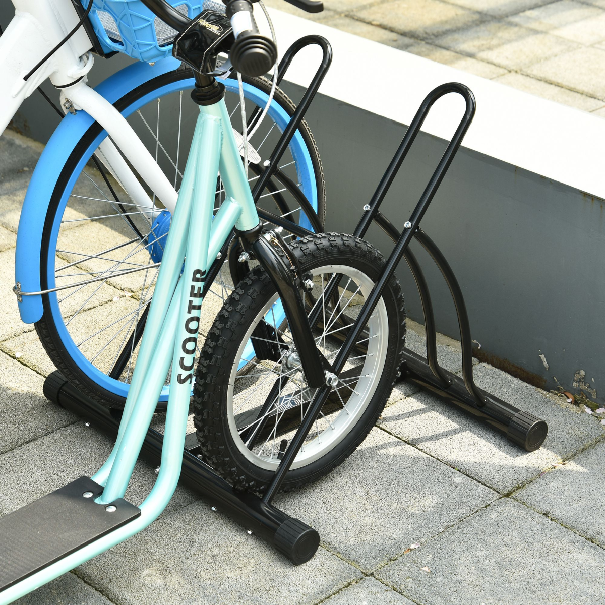 Versatile Reversible Steel Bike Rack with Protective Foot Caps - HOMCOM - All Round Fitness