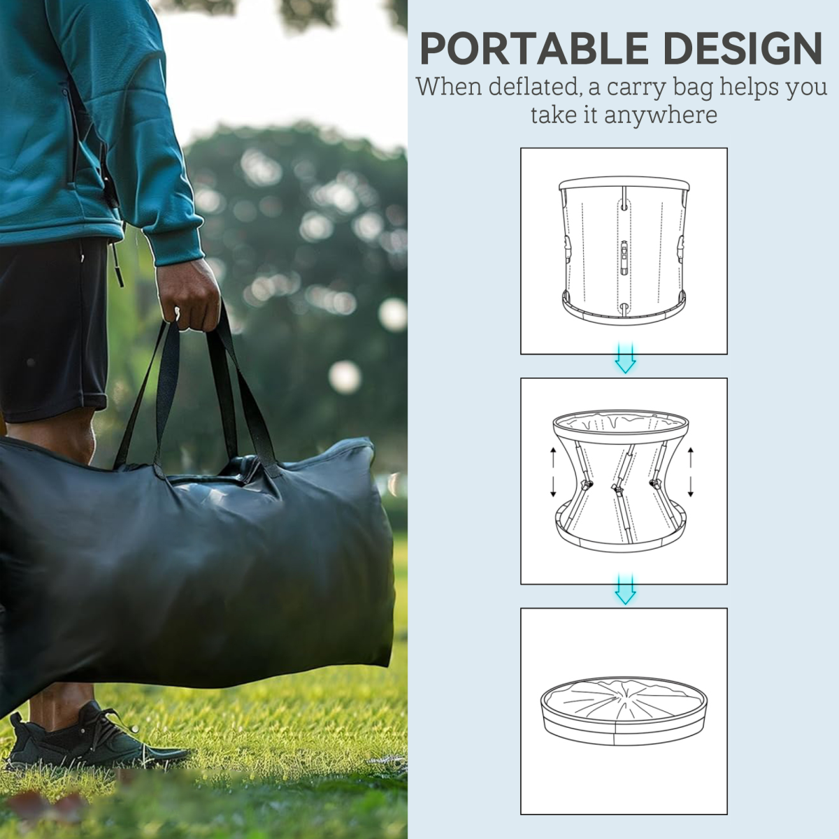 SPORTNOW Ice Bath Tub Outdoor – 210L Portable Cold Water Therapy Recovery Tub, Black