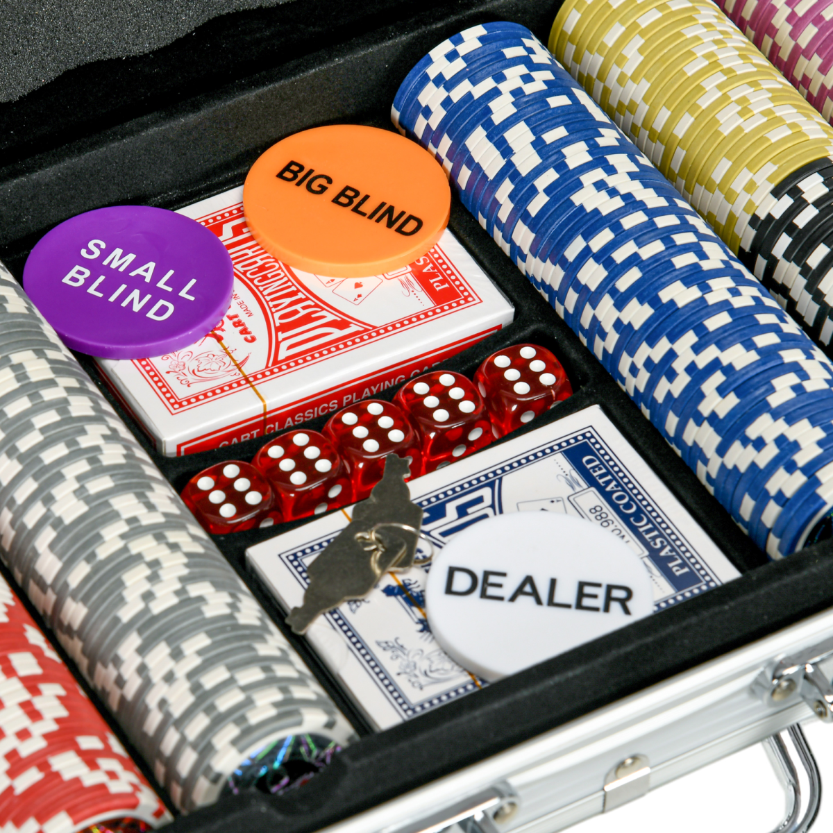 SPORTNOW 500-Piece Poker Chips Set with Mat, Aluminium Case & Two Decks of Cards