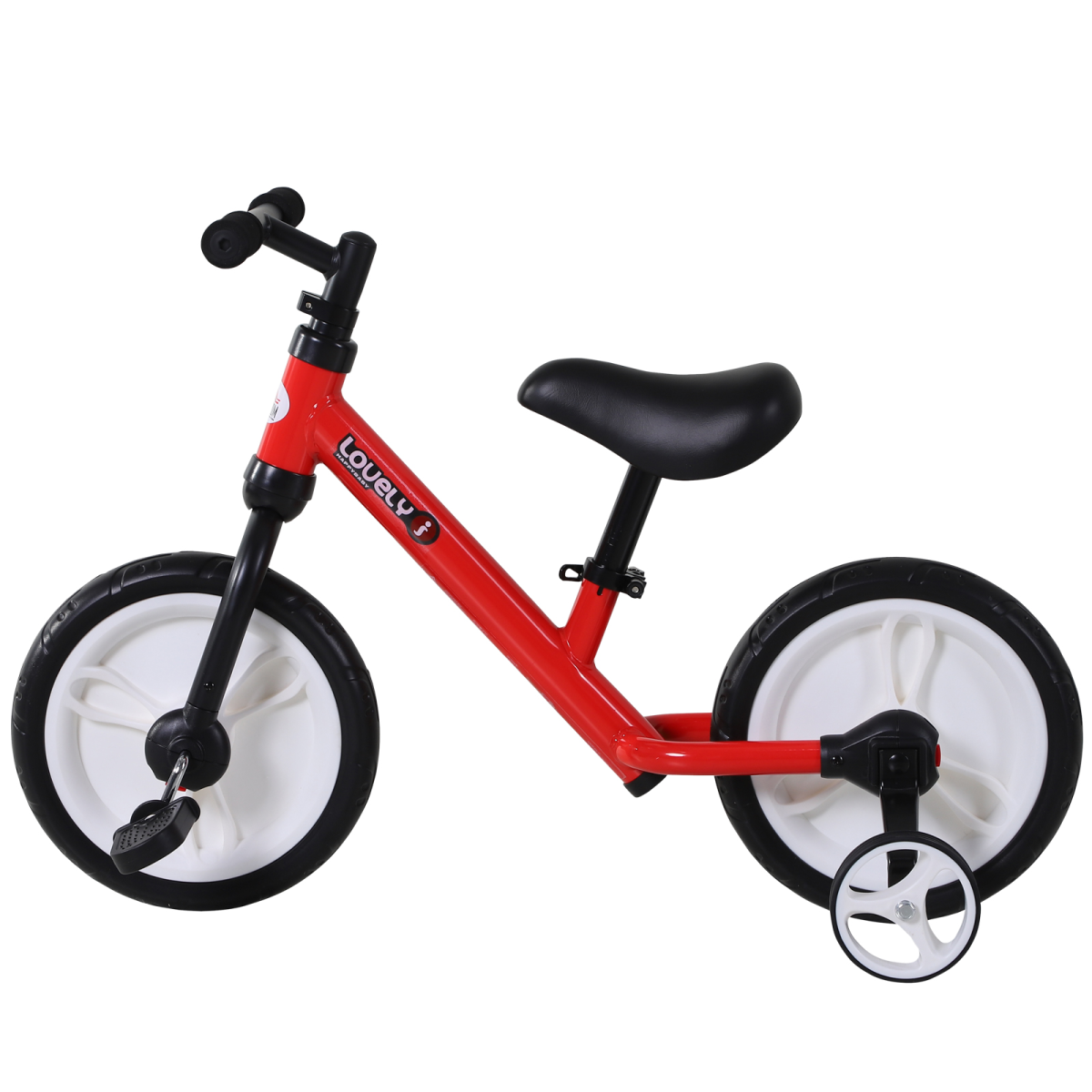 Red Kids Balance Bike with Stabilizers - Perfect for 2-5 Year Olds by HOMCOM - All Round Fitness