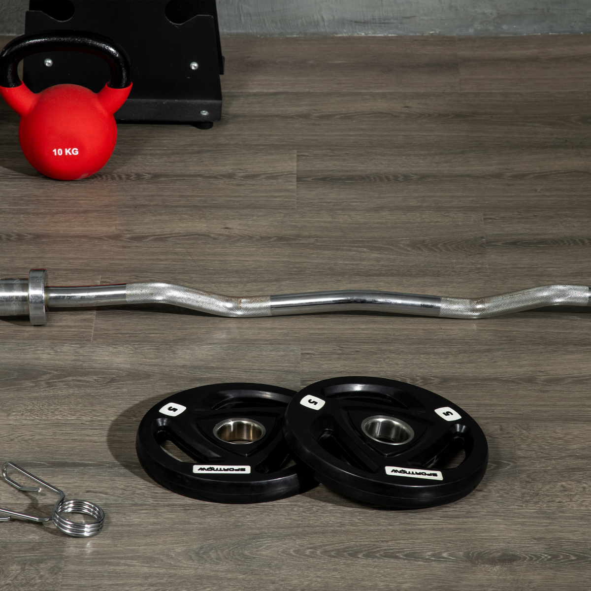 Olympic Weight Plates 2 x 5kg – Tri-Grip Rubber Barbell Weights with 2'' Holes (10kg Set) - All Round Fitness