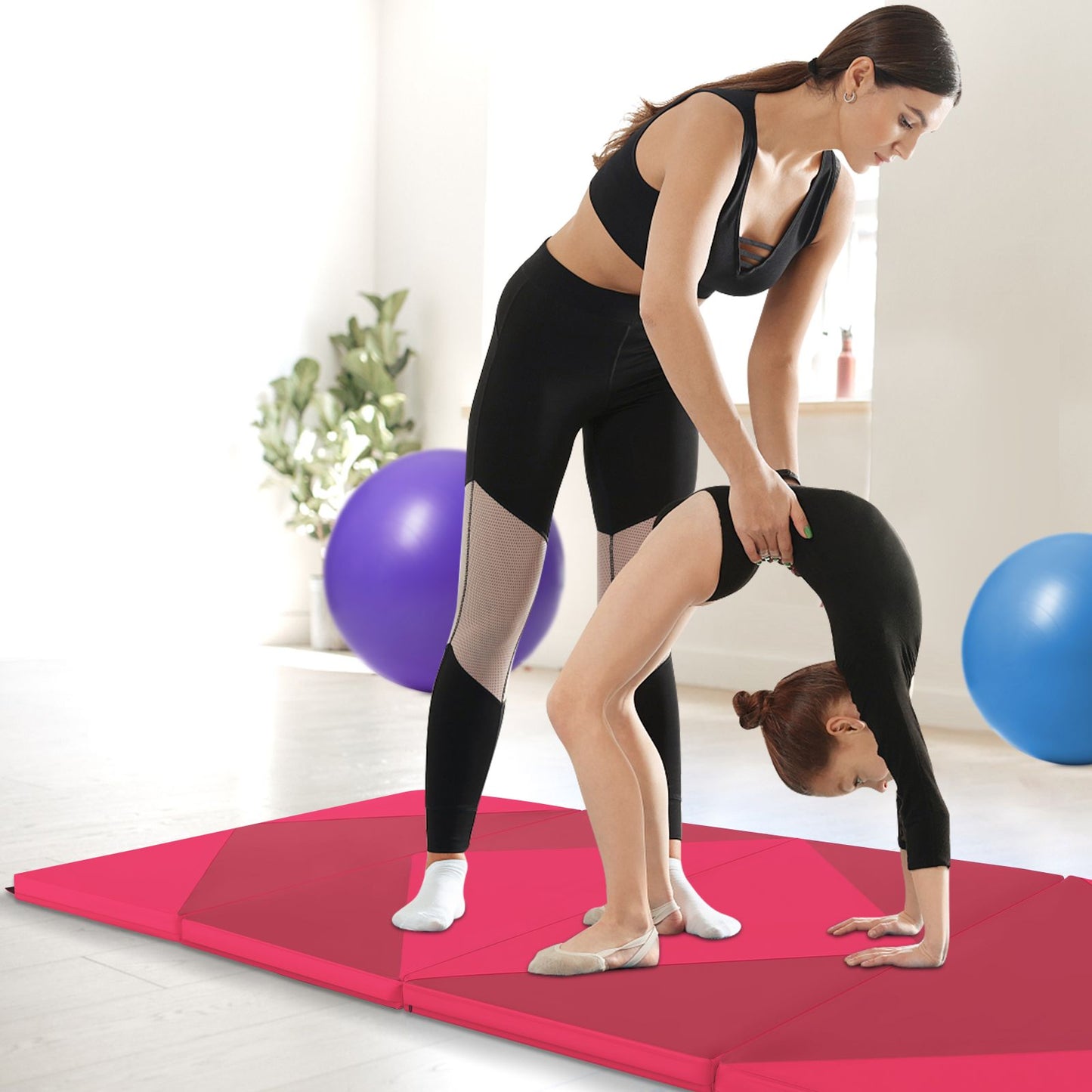 240 cm PU Leather Folding Gymnastics Mat