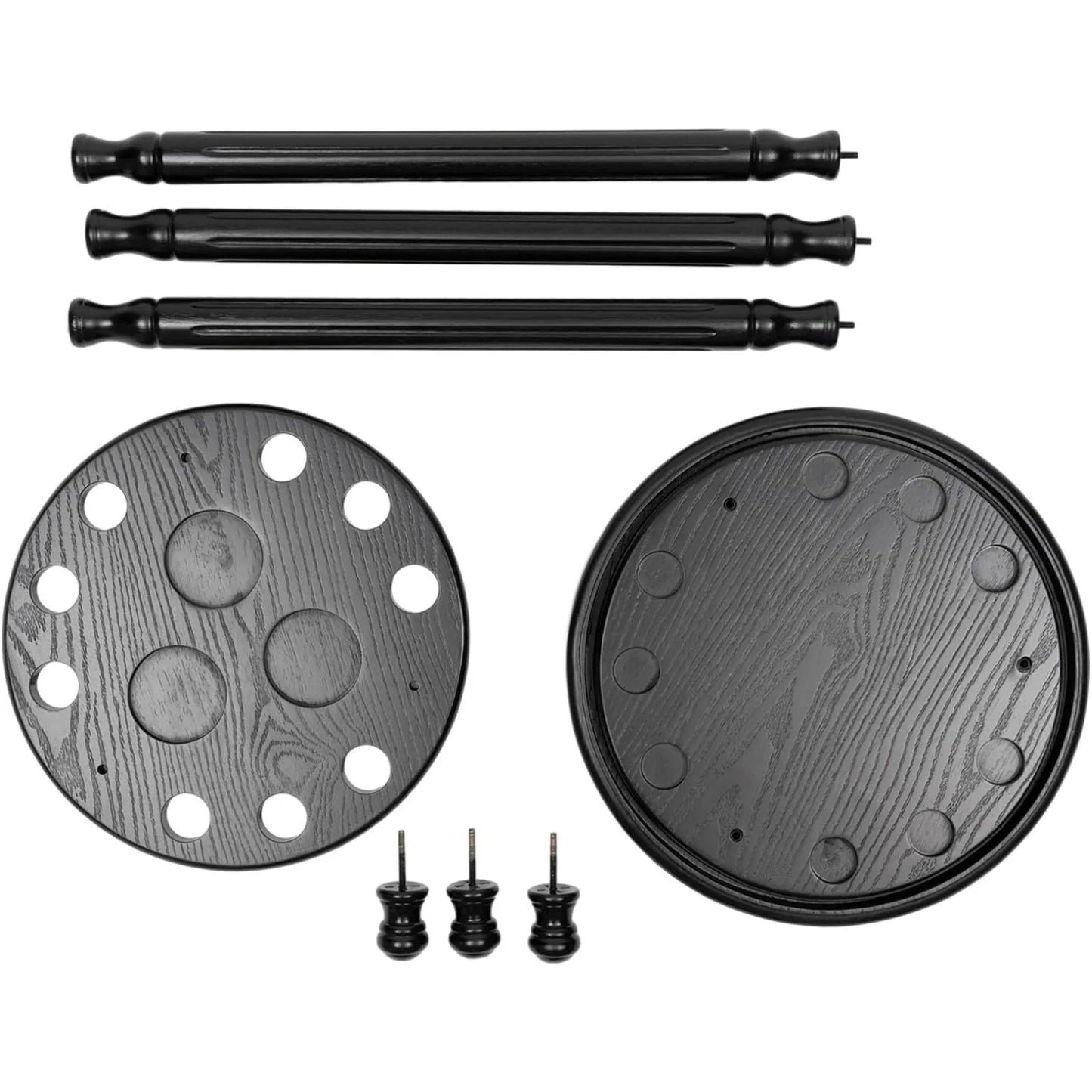 Wood Billiard Cue Rack 9 Pool Cue Holder Revolving Billiard Stick Cue Rack Pool Cue Holder Floor Stand (Black)