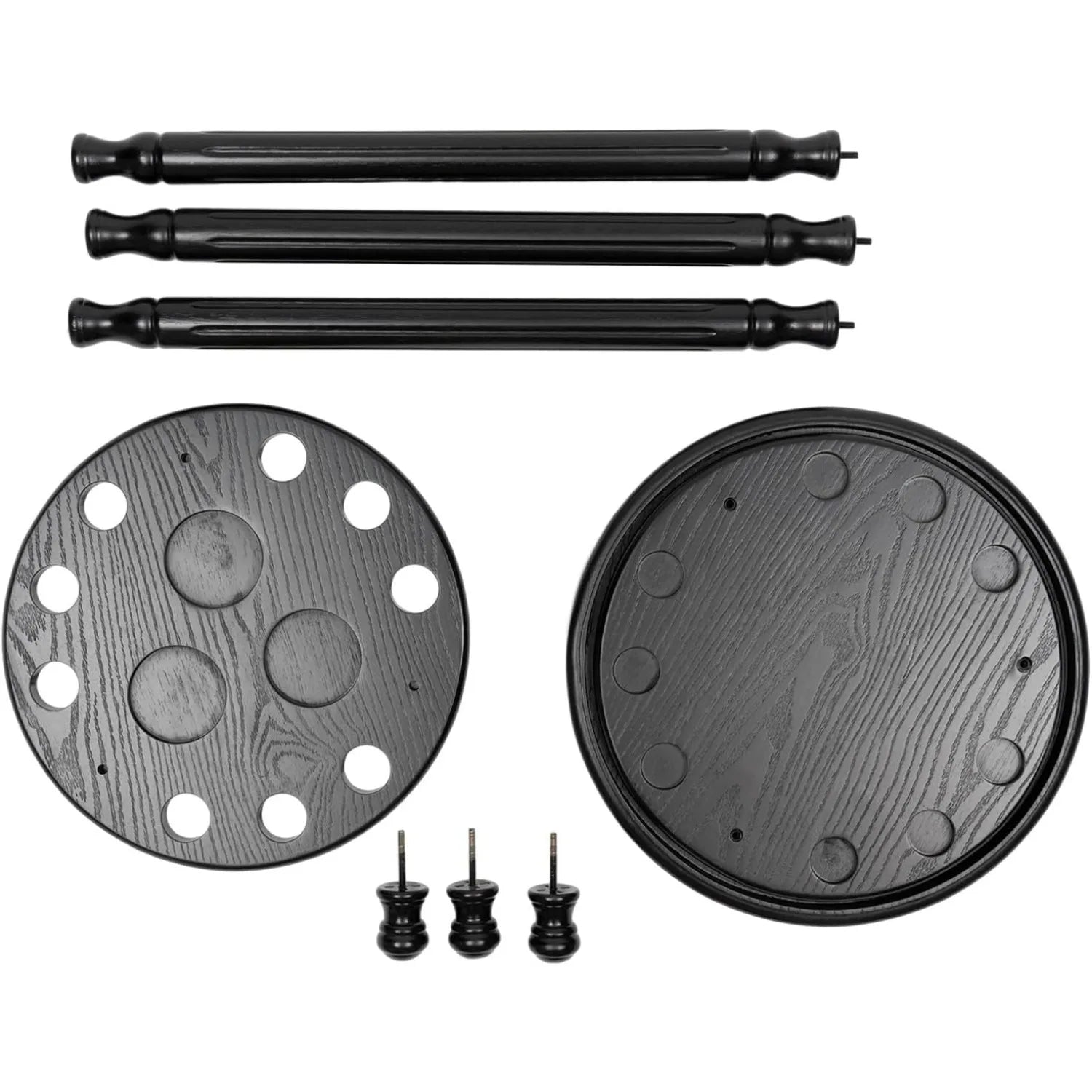 Wood Billiard Cue Rack 9 Pool Cue Holder Revolving Billiard Stick Cue Rack Pool Cue Holder Floor Stand (Black)