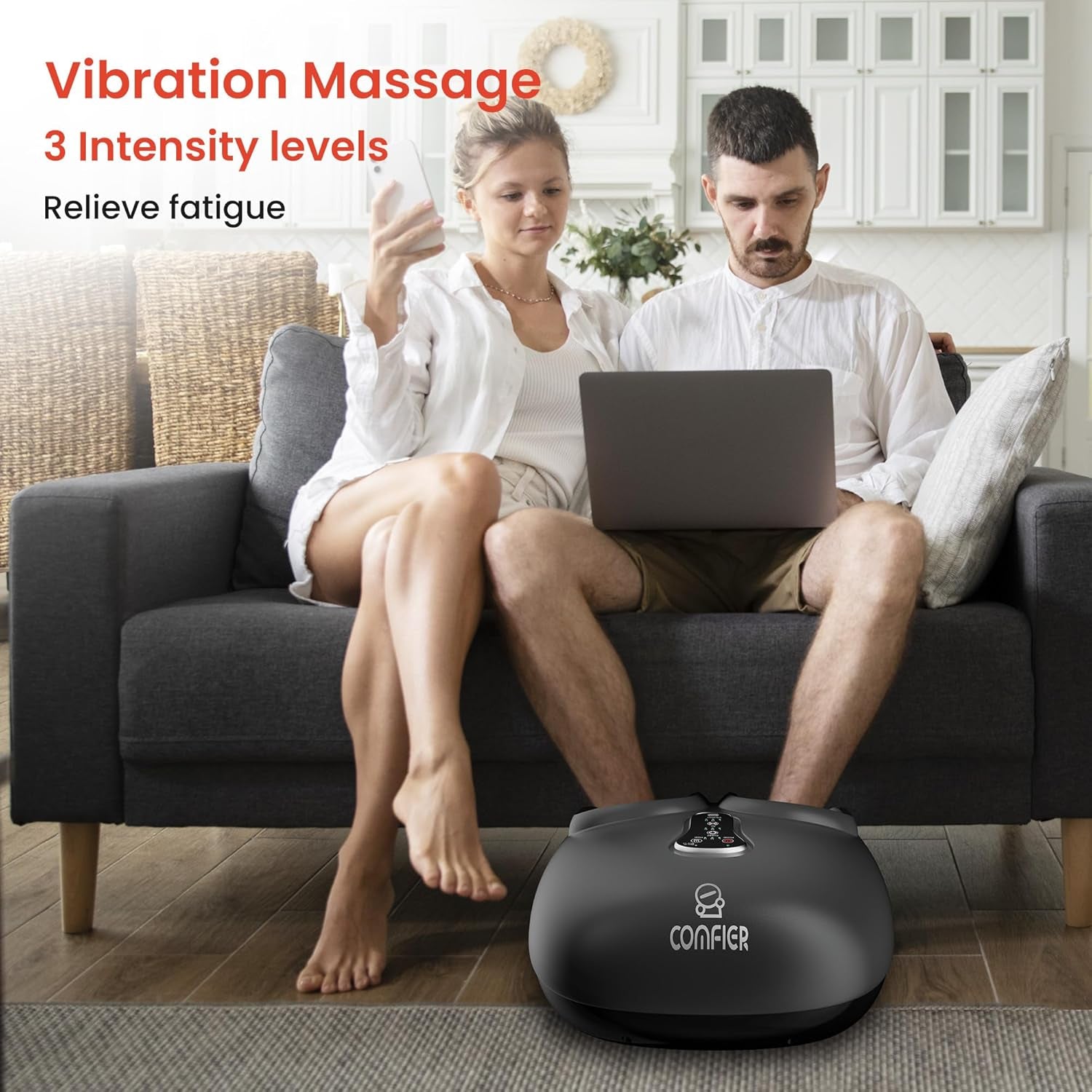 Foot Massager Machine with Heat – Shiatsu Deep Kneading & Compression Foot Warmer | Remote Control, Adjustable Intensity & Temperature Settings | Ideal Relaxation Gift for Women & Men
