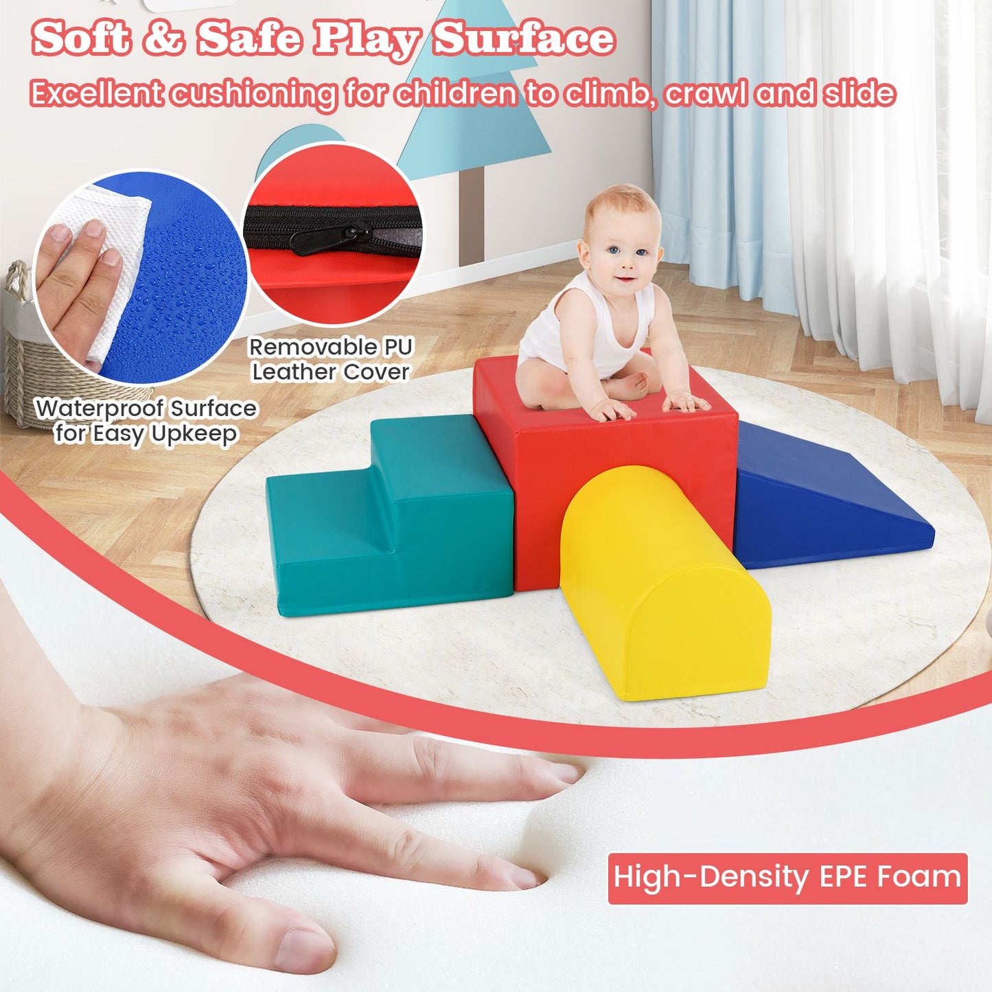 Infant and Toddler Climbing and Crawling Foam Block Play Set