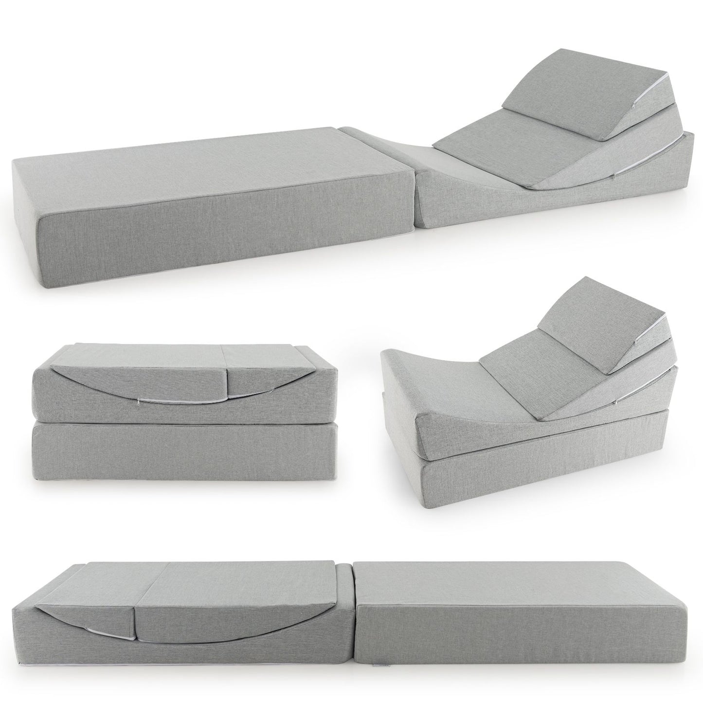 Convertible Sofa Bed with High-Density Foam Mattress