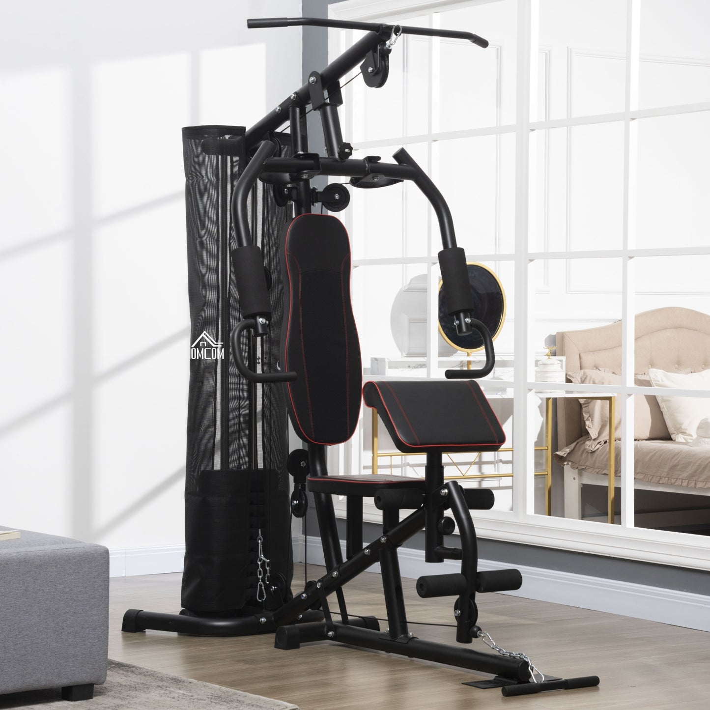 HOMCOM Versatile Multi Gym: 45Kg Weight Stack for Full-Body Workouts - All Round Fitness