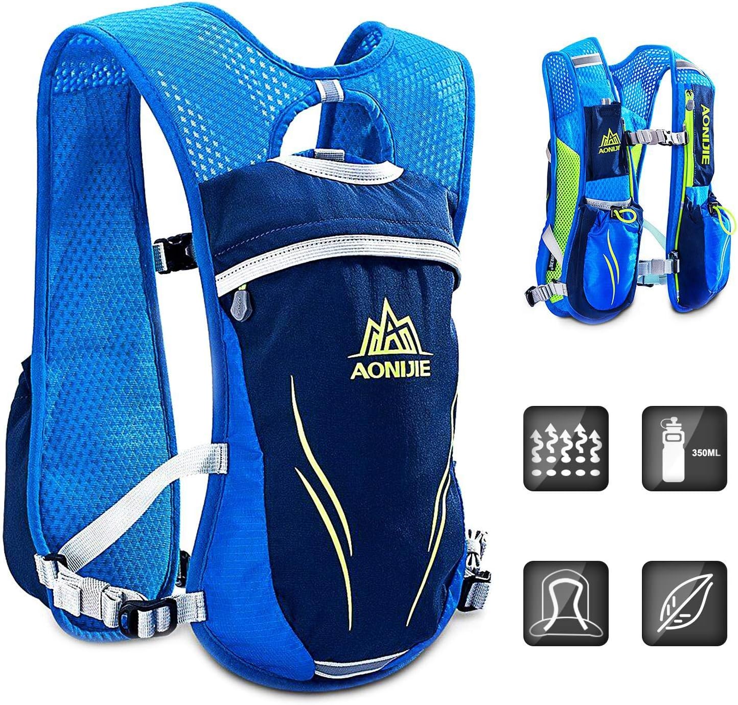 Hydration Pack Backpack 5.5L | Lightweight Running Hydration Vest for Men & Women | Trail Running, Marathon, Hiking & Cycling Backpack (Available with or without Water Bottle)