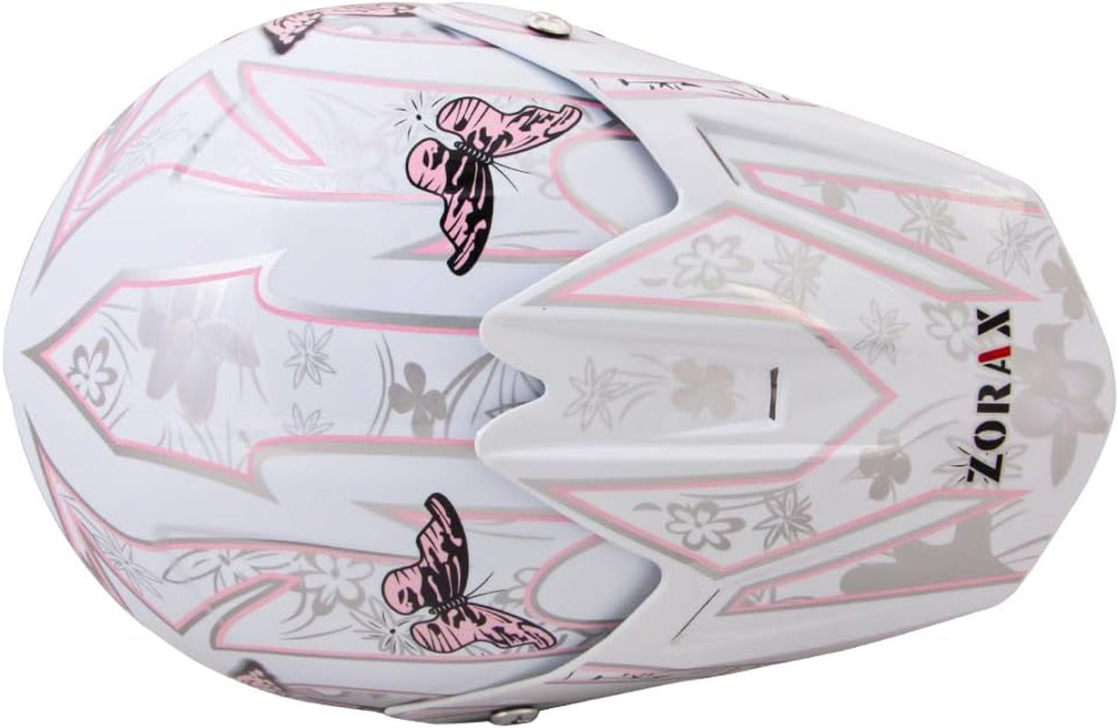 Butterfly Kids MX Motocross Helmet with Gloves (L: 53-54cm) | ECE 22.06 Certified Lightweight Motorbike Helmet for Children | Shock-Absorbing ABS Shell with Breathable Padding