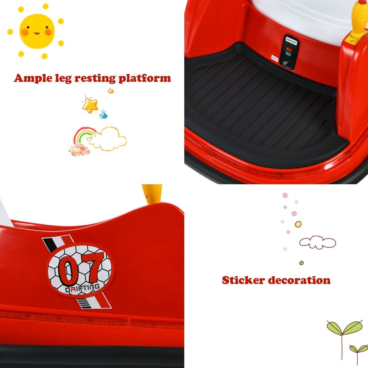 Children's Ride-On Bumper Car with Vibrant Flashing Lights and Music