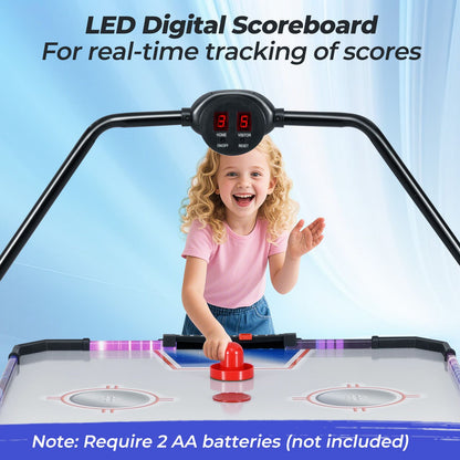 Exciting 144 CM Air Hockey Table with 2 Pucks and 2 Pushers - Perfect for Family Fun and Competitive Play!