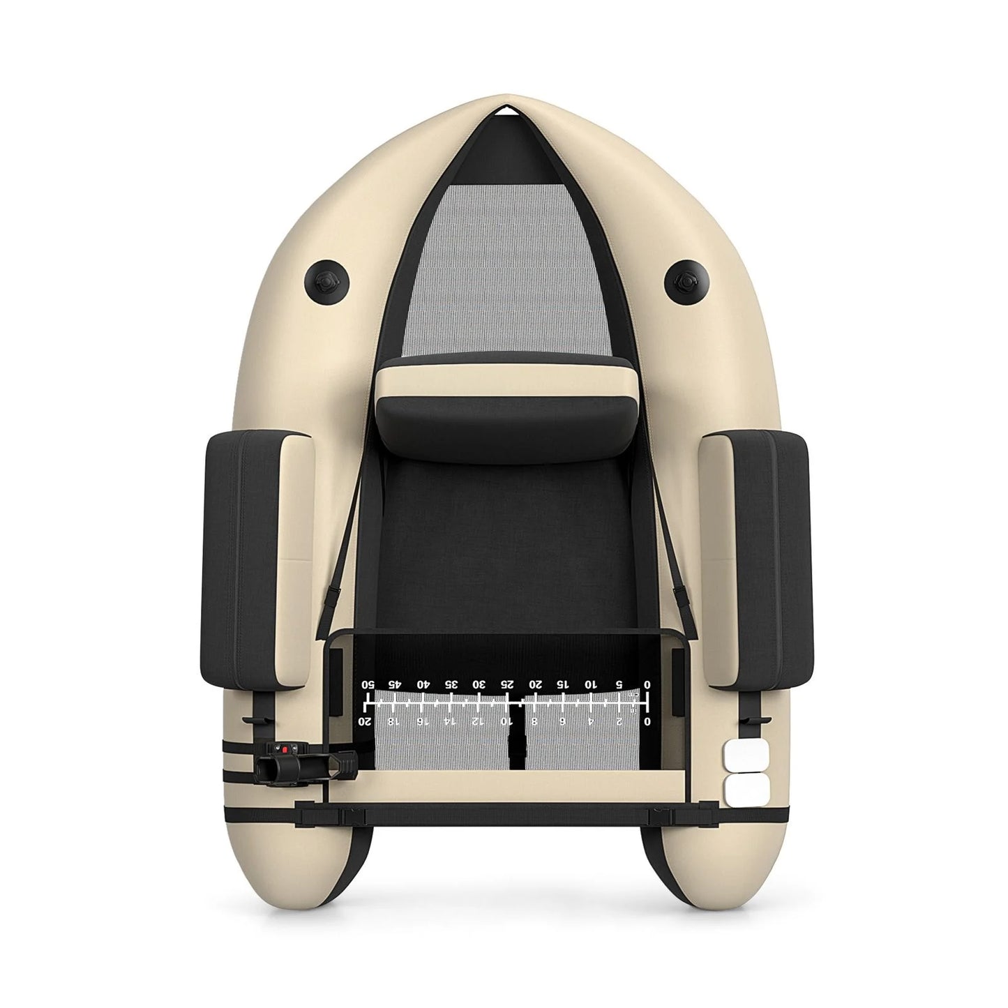 Inflatable Fishing Float Tube with Pump, Paddle, and Storage Compartments