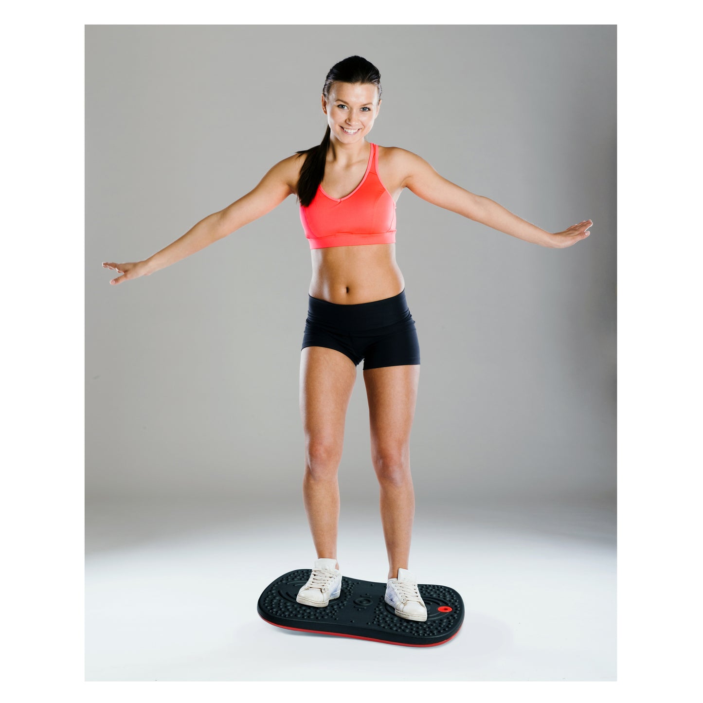 AFS-TEX® Active Balance Board – Anti-Microbial Wobble Board for Standing Desks & Exercise, 35 x 50cm, Black
