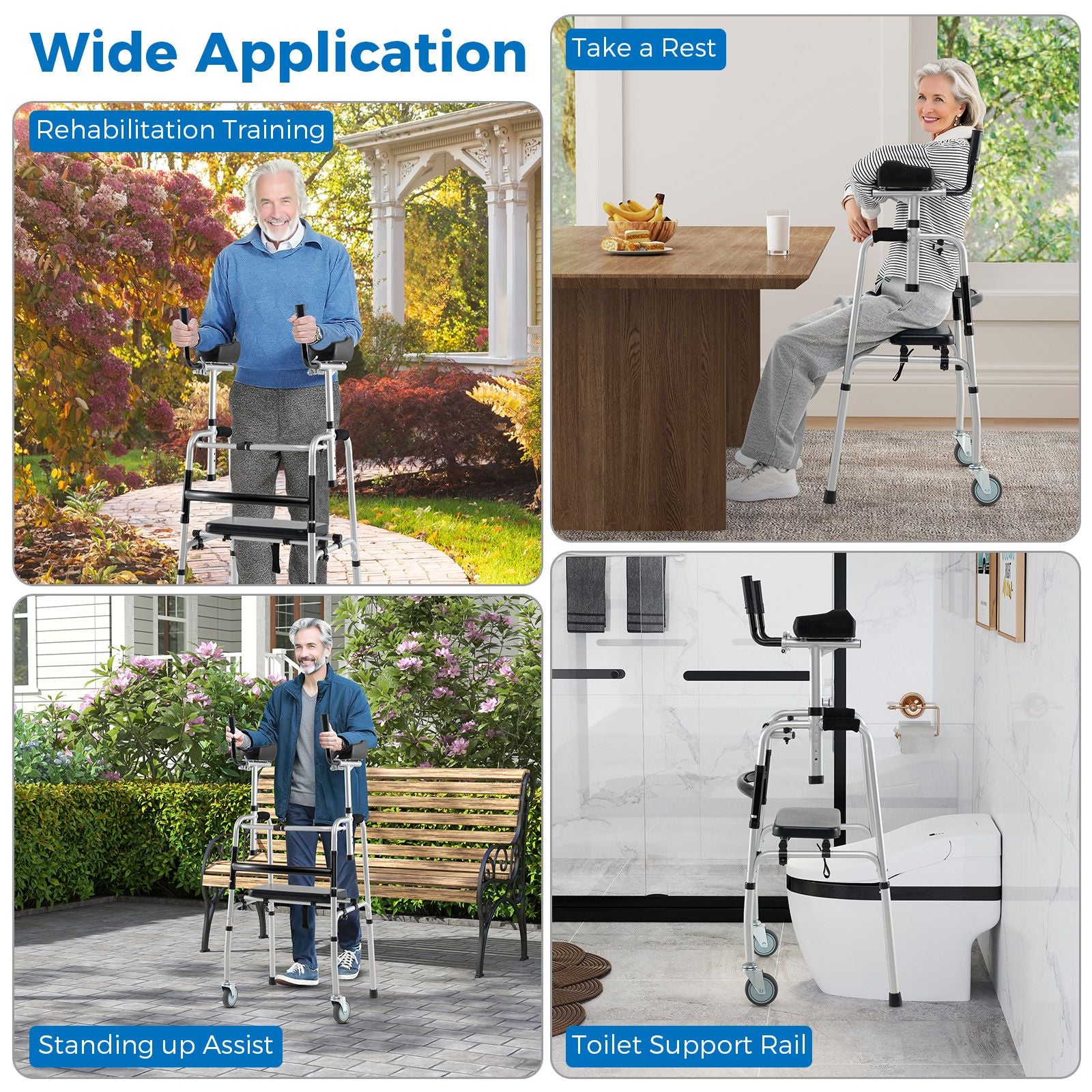 Premium Rolling Walker with Padded Seat and Dual High-Quality Wheels