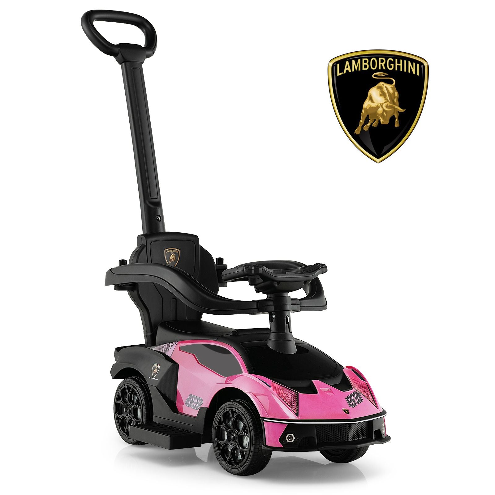 Licensed Lamborghini Ride-On Car for Kids with Push Handle