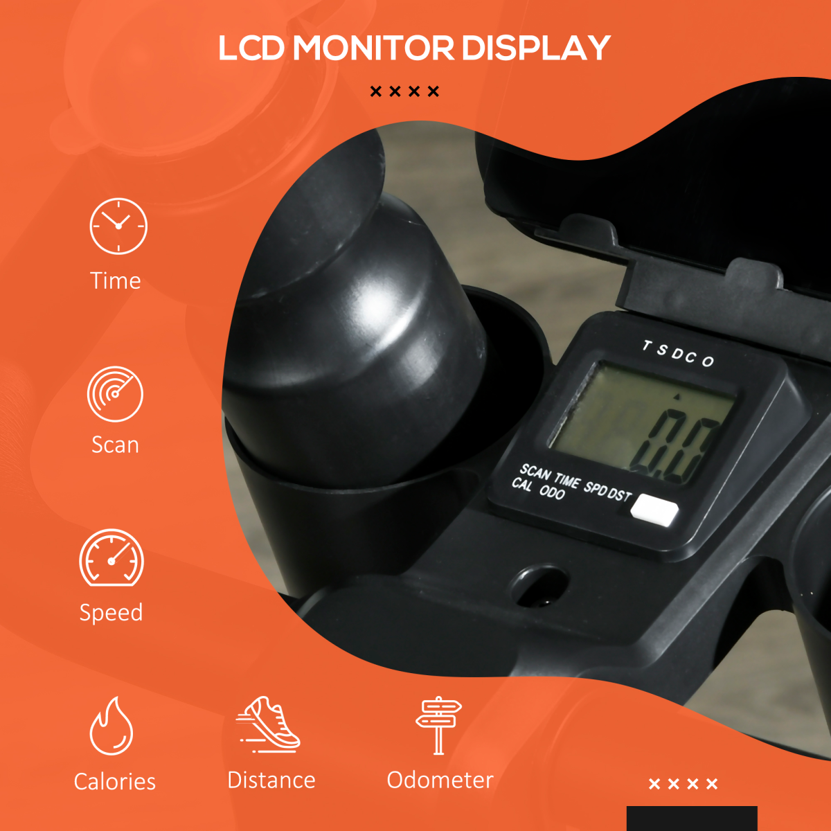 SPORTNOW Stationary Exercise Bike with LCD Display & 8 Resistance Levels – Home Cardio Training - All Round Fitness