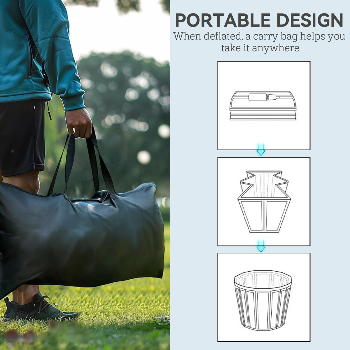 SPORTNOW Portable Ice Bath Tub 300L – Outdoor Cold Water Therapy Recovery Tub, Black