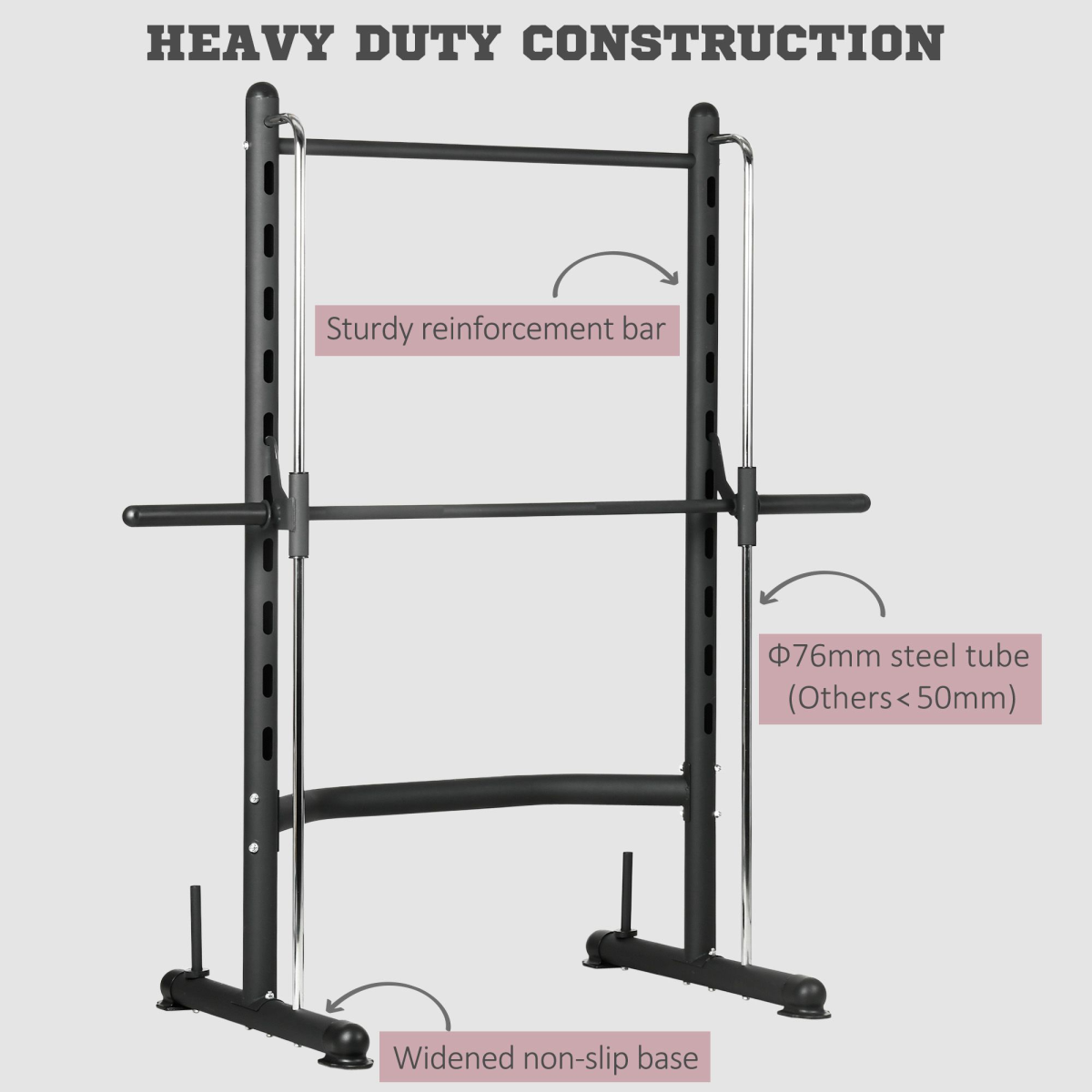 Adjustable Squat Rack with Pull-Up Bar & Barbell Bar – Multi-Function Home Gym Station