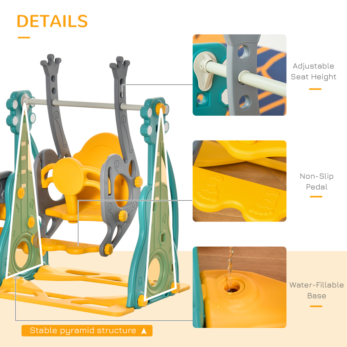 3-in-1 Kids Swing and Slide Set with Basketball Hoop – Slide, Swing & Play Centre