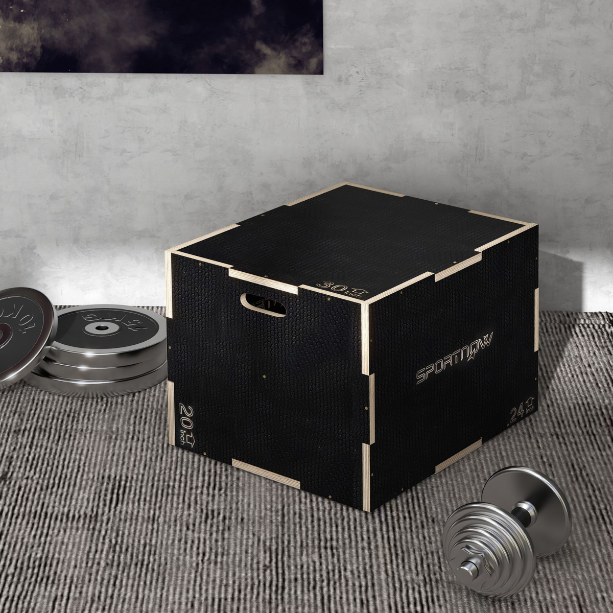 SPORTNOW Adjustable Plyometric Jump Box - Versatile Home Gym Essential - All Round Fitness