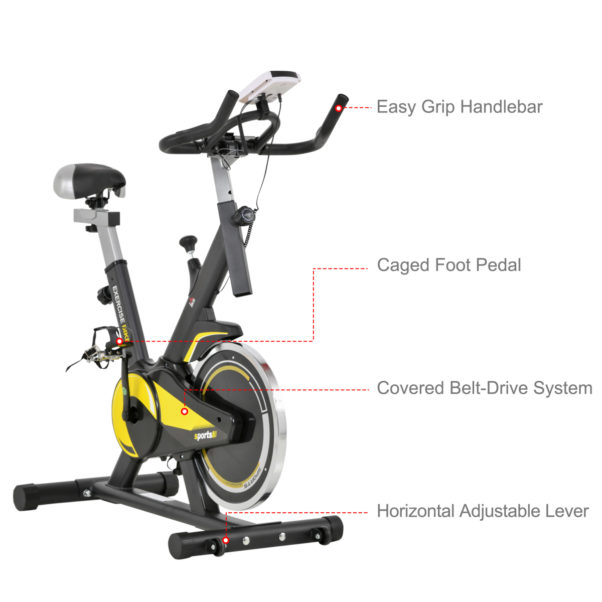 HOMCOM Exercise Bike with 10kg Flywheel – Adjustable Resistance, LCD Display & Upright Cycling Trainer - All Round Fitness
