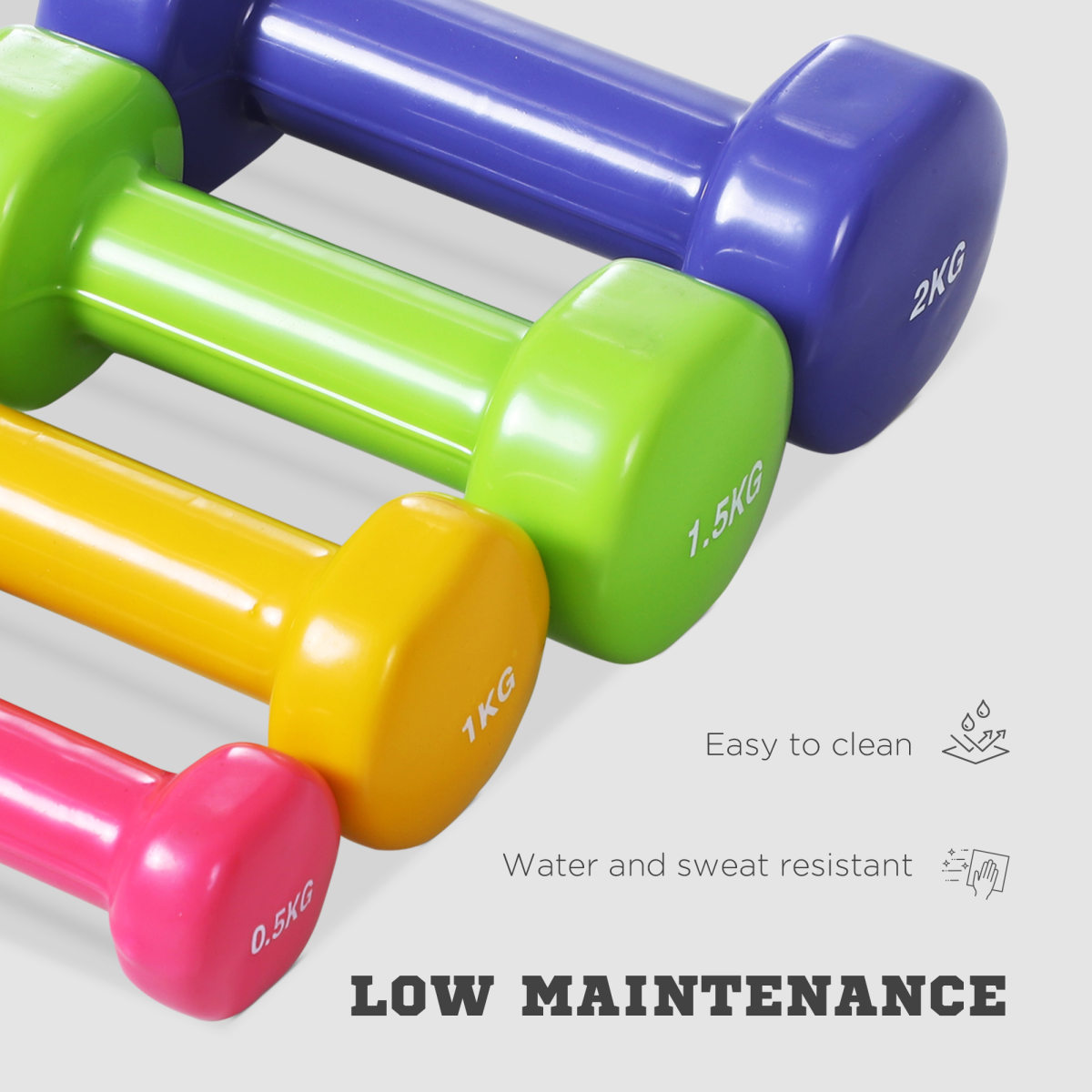 Vibrant 10kg Dumbbell Set with Case - Elevate Your Home Workout Experience! - All Round Fitness