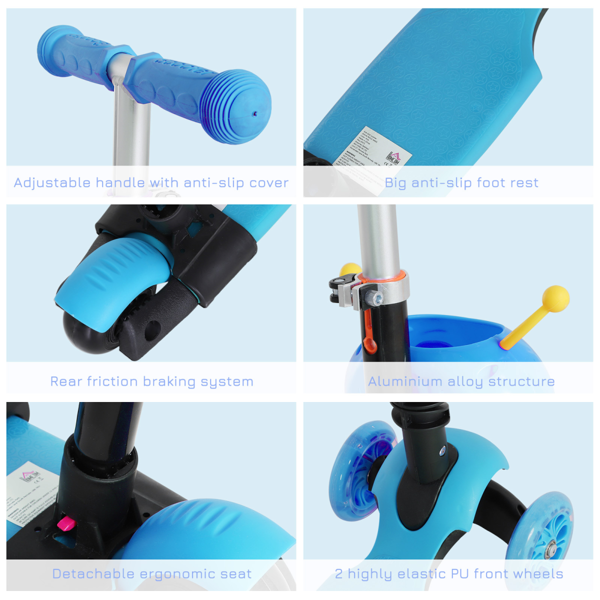 5-in-1 Kids Kick Scooter with Removable Seat & Adjustable Handle – 3-Wheel Design