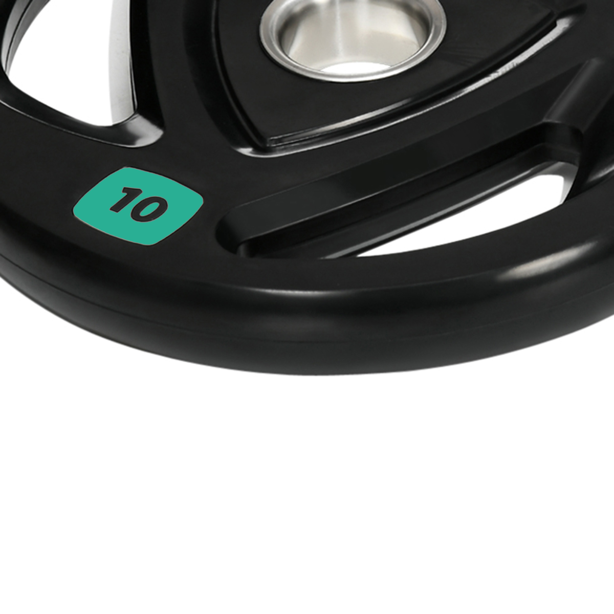 Olympic Weight Plates 2 x 10kg – Tri-Grip Rubber Barbell Weights with 2'' Holes (20kg Set) - All Round Fitness