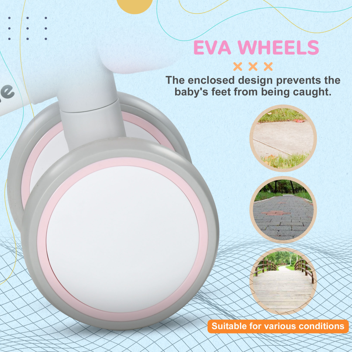 AIYAPLAY Kids Balance Bike for 1–3 Years – Adjustable Seat, Indoor/Outdoor Ride-On (Brown or Pink)