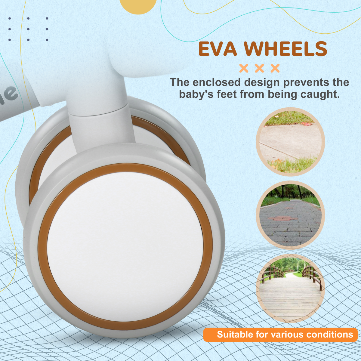 AIYAPLAY Kids Balance Bike for 1–3 Years – Adjustable Seat, Indoor/Outdoor Ride-On (Brown or Pink)