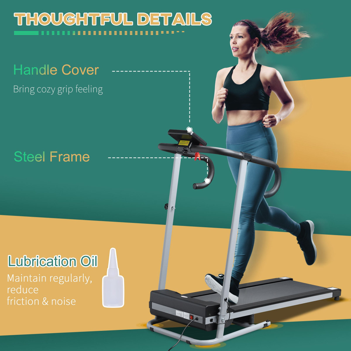 Portable Folding Electric Treadmill - 1.25HP Home Fitness Machine - All Round Fitness