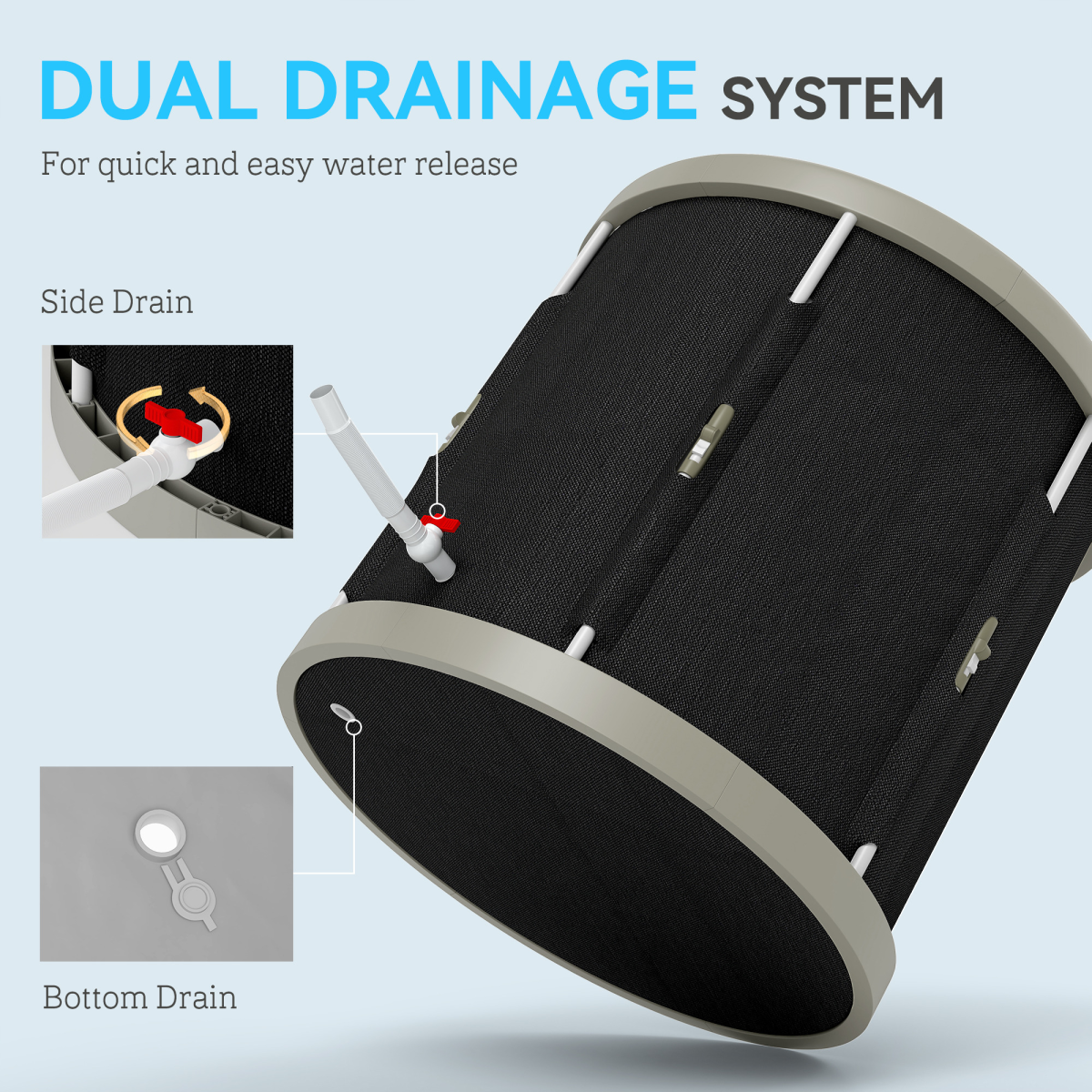 SPORTNOW Ice Bath Tub Outdoor – 210L Portable Cold Water Therapy Recovery Tub, Black