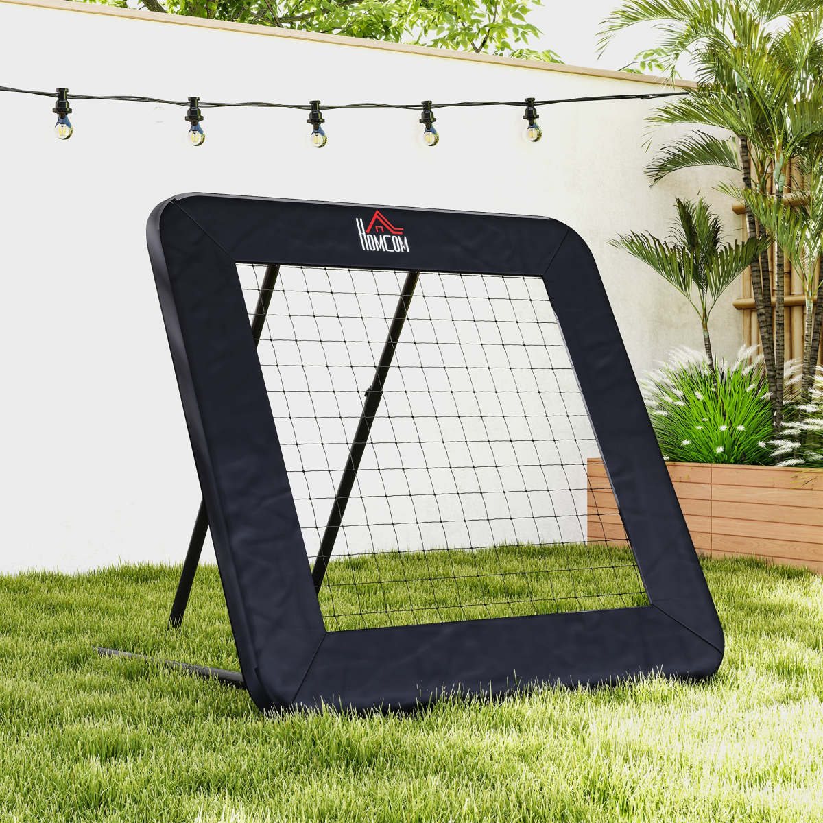 Football Training Rebounder Net – Adjustable Angles, Multi-Sport Practice Aid (Black) - All Round Fitness