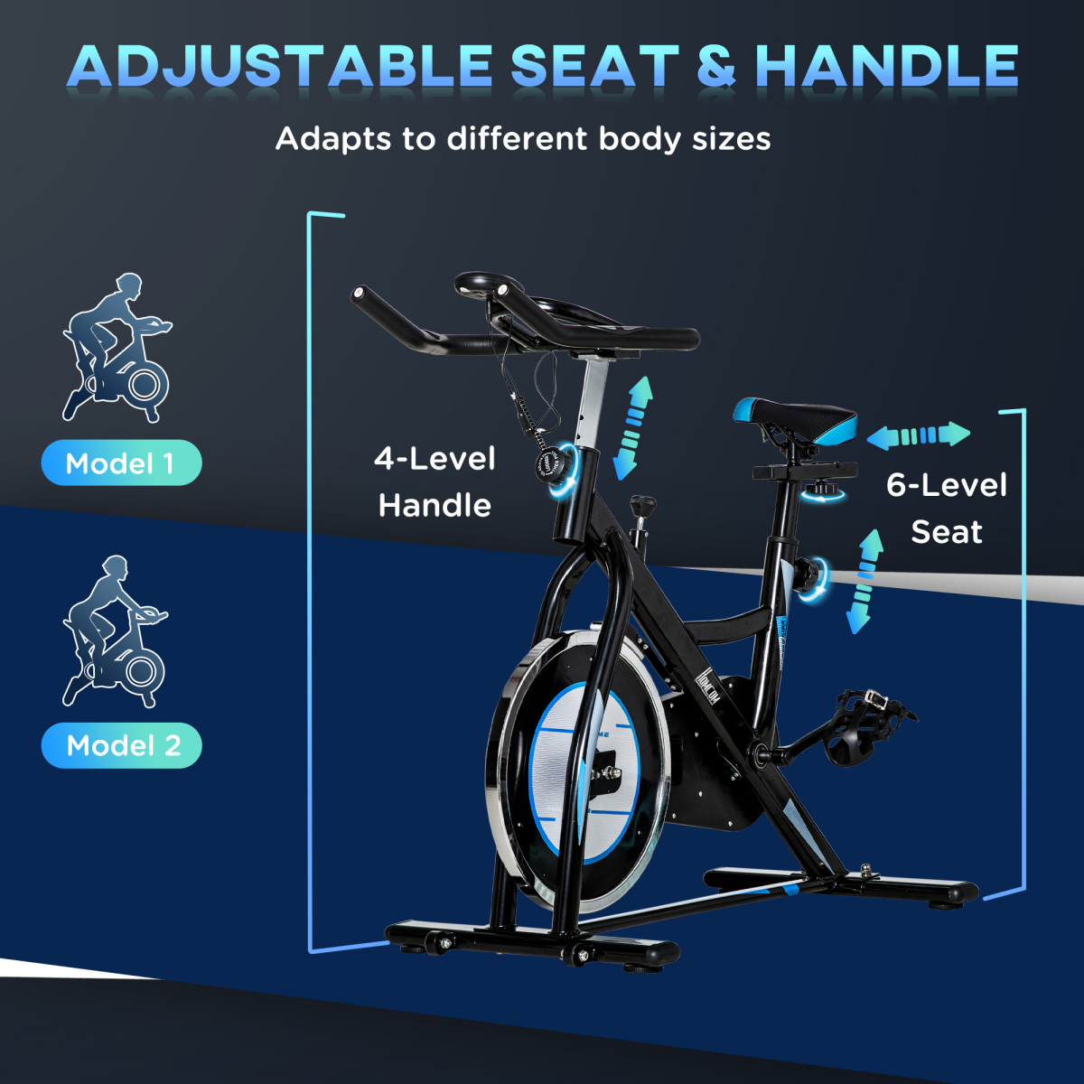 8kg Flywheel Stationary Exercise Bike – Indoor Cycling Cardio Workout Bike with Adjustable Resistance & LCD Monitor - All Round Fitness